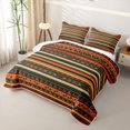 thumbnail image 3 of jejeloiu Warm Aztec Bed Spread Queen For Men Women,Vibrant Tribal Queen Coverlet Set,Multicolor Black,3 Pieces, 3 of 7