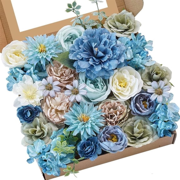 Artificial Flower Leaf Gift Box Set with Stems for Wedding Flowers Bouquets