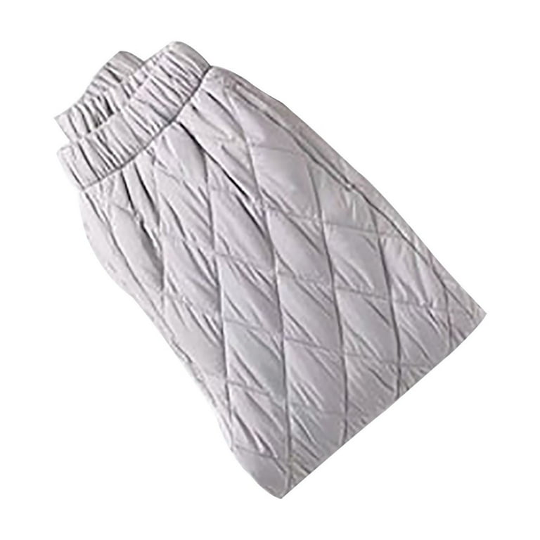 fatyb Womens Quilted Pants M-3xl Elastic Waist Down Snow Pants