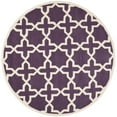 thumbnail image 2 of SAFAVIEH Chatham Giovanni Geometric Wool Area Rug, Purple/Ivory, 7' x 7' Round, 2 of 7