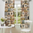 thumbnail image 2 of Vintage Rustic Farmhouse Plaid Sheer Curtains 72 Inch Long Rod Pocket Semi Transparent Light Filtering Window Drapes for Kitchen Bedroom Living Room,2 Panels, Farm Animals Barn Stars, 2 of 9