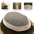 thumbnail image 6 of Lyrical Hair Toupee for Men Fine Mono Mens Toupee Human Hair Replacement Systems Monofilament with NPU Hairpiece for Man Black Brown Blonde Gray Hair Wig Unit, 6 of 6