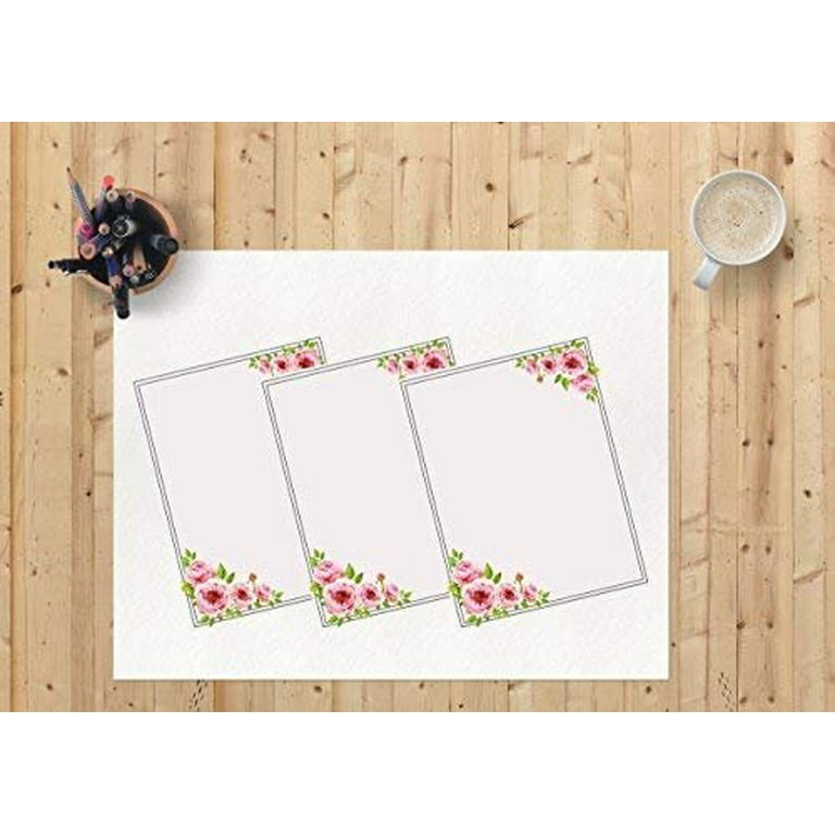 100 Stationery Writing Paper, with Cute Floral Designs Perfect for Notes or  Letter Writing - Cherry Blossoms