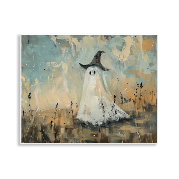 Stupell Industries Halloween Witch Hat Ghostie Wall Plaque Art, design by Creative Studio, 11 x 14