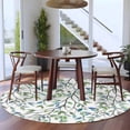 thumbnail image 3 of Blue Green Eucalyptus Round Area Rug 7Ft Washable Circle Rugs for Dorm Laundry Room, Spring Botanical Leaves Weeping Non-Slip Carpet Floor Mats Indoor Outdoor Carpet Runner Aesthetic Home Decor, 3 of 8