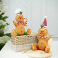 thumbnail image 2 of New Christmas Gingerbread Man Doll Ornaments Holiday Cartoon Biscuit Man Figures Figurine Doll Christmas Decorations Arrangement Dress Up, 2 of 3
