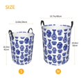thumbnail image 3 of Honeii Blue Vases Print Laundry Hamper Basket,Baby Nursery Woven Storage Basket for Toys Bin,Pillows,Blankets,Clothes-Small, 3 of 6