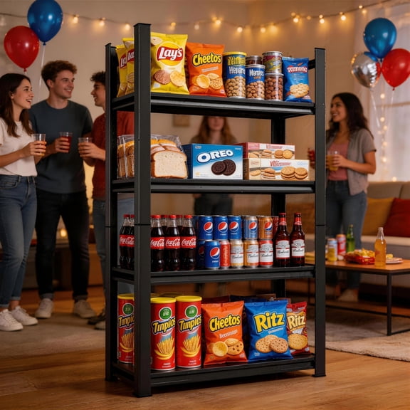 Heavy Duty 5 Tier Storage Rack, Adjustable Metal Shelving Unit with 3000 LBS Total Load, Multipurpose Storage Shelves for Kitchen Garage Warehouse Commercial Use
