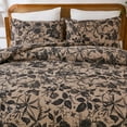 thumbnail image 3 of Vintage Floral Comforter Set Queen, 100% Natural Cotton Bedding with Brown Floral and Butterfly, Soft Breathable Comforter Set for All Seasons, 3 of 12