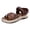 Coffee, variant on Rokment Womens Ethnic Platform Walking Dress Sandals Comfortable Boho Beach Casual Memory Foam Low Heel Elastic Slip on Flat Shoes Beige Size 6