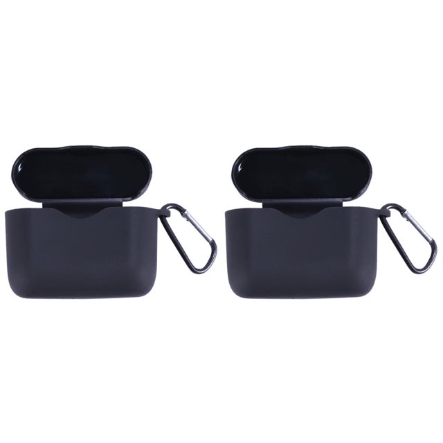 2 fundas protectoras de silicona para auriculares inalámbricos con mosquetón, compatibles con WF-1000XM3 (negro)