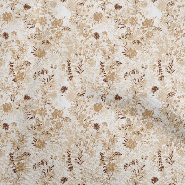 oneOone Polyester Spandex Brown3 Fabric Floral Sewing Material Print Fabric By The Yard 56 Inch Wide