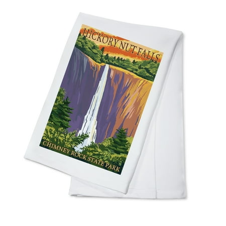 Chimney Rock State Park, NC - Hickory Nut Falls - Lantern Press Poster (100% Cotton Kitchen