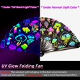 thumbnail image 4 of shiyou-13 Inch Rave Hand Fan,Clack Fan,Large Folding Hand Fan for Festivals, Halloween, Drag Queen, Rainbow for Women & Rave Accessories (Mushroom）, 4 of 4