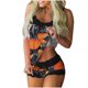 thumbnail image 1 of Mujeres Sexy Impresión Encaje Sling Sin mangas Tank Tops Empalme Pantalones cortos Conjunto casual Wmkox8yi bvn3871, 1 of 8