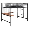 thumbnail image 4 of Aukfa Full Size Loft Bed with L shape Desk, Heavy Duty Metal Bed Frame for Teens Adults, Black, 4 of 9