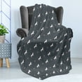 thumbnail image 4 of Horses Soft Flannel Fleece Throw Blanket, Animal Pattern Sublime Mustang Silhouette Wildlife Horseshoe Abstract, Cozy Plush for Indoor and Outdoor Use, 70" x 90", Purple Grey White Pink, by Ambesonne, 4 of 5