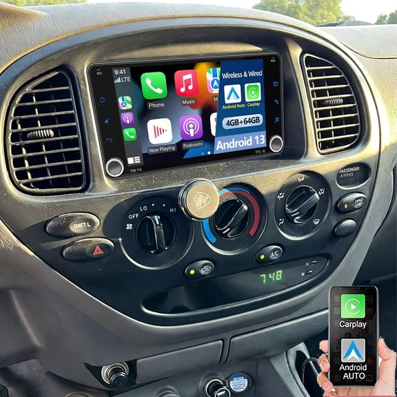 Gsuatey 7" Car Radio for Toyota Tundra 2000-2006 Double Din Car Stereo with Wireless CarPlay Android Auto Touch Screen Support Mirror Link Bluetooth Backup Camera, FM GPS Navigation SWC