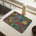 thumbnail image 5 of Dish Drying Mat Absorbent Dish Drainer Kitchen Counter 15.7x11.8inch Dish Drying Pad for Countertops Sinks Draining Racks Cute Snails and Mushrooms, 5 of 9