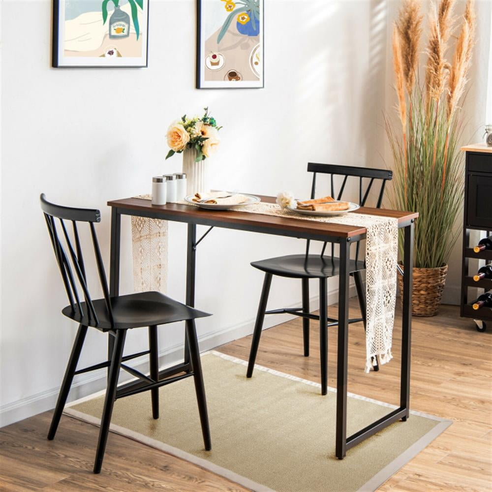 Demi Bonn L Shaped Computer Desk and Writing Workstation for Home and Office, Brown