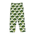 thumbnail image 6 of Uemuo Cute Broccoli Pattern Women's Wide Leg Palazzo Lounge Pants with Pockets Light Weight Loose Comfy Casual Pajama Pants-Small, 6 of 9