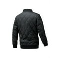 thumbnail image 5 of hopeusnice Men's Quilted Bomber Jacket Lightweight Baseball Collar Zipper Stand Collar Long Sleeve Outwear with Pockets Black L, 5 of 9