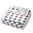 thumbnail image 4 of ZNDUO Red Blue Patriotic Star Pattern Throw Blanket, Lightweight Cozy Soft Throw Blanket for Couch, 60"x50" Throw Blankets for Bed, 4 of 8
