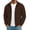 #H-Brown, variant on TRUNZI Men's Zip Up Jackets Long Sleeves Stand Collar Casual Daily Outdoor Lightweight Jackets with Pockets,Black,Size XL