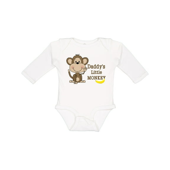 Inktastic Daddy's Little Monkey Boys or Girls Long Sleeve Baby Bodysuit