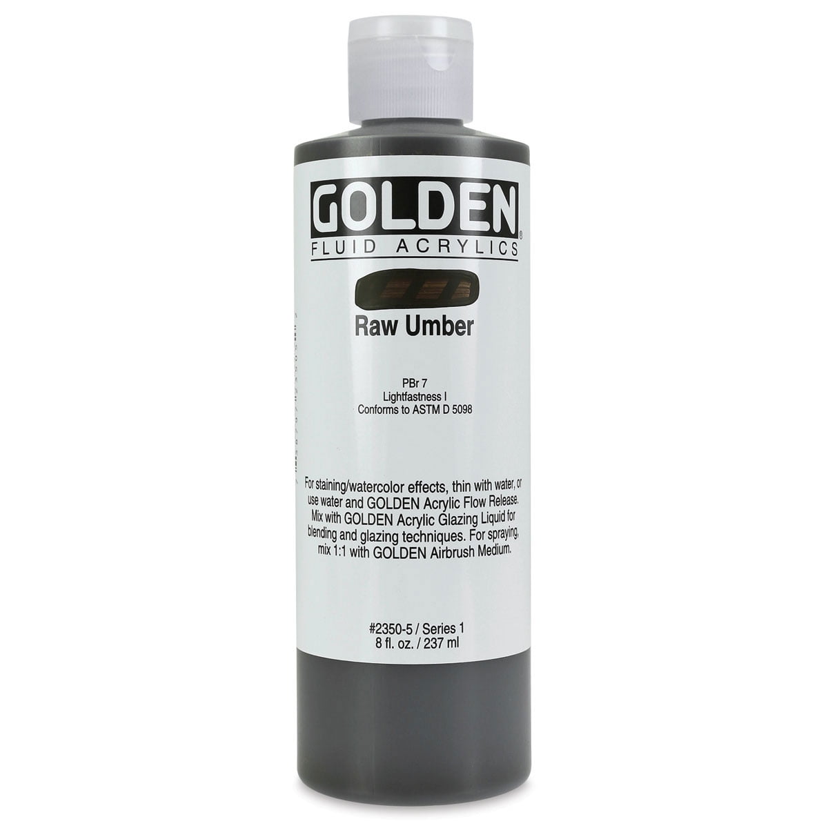 Golden Fluid Acrylic Paint, 8 oz, Raw Umber