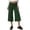 Green -AQ17, variant on Women Fold Over Gauchos Low Rise Cropped Wide Leg Capri Pants Summer Foldover Yoga Culottes Pajama Pants Bottoms Blue S