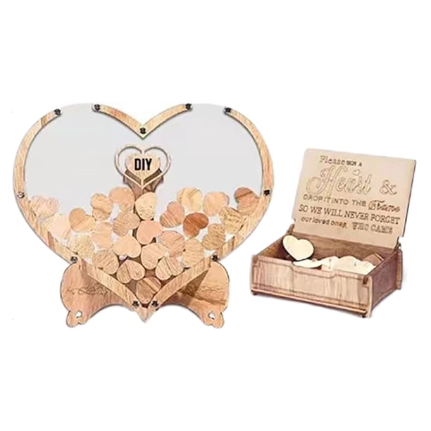 Buzones Para Libros De Visitas De Bodas Caja de madera para libro de visitas de bodas, para fiestas festivas, manualidades de escritorio estilo A Ehuebsd Libre de BPA