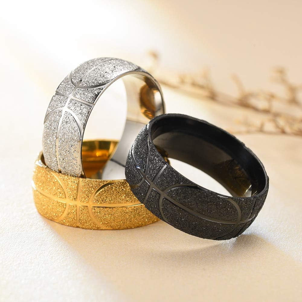 Stainless Steel Basketball Ring for Men - Basketball Sport Events Souvenir Gift for Men