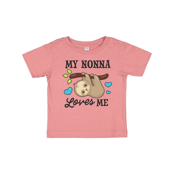 Inktastic My Nonna Loves Me with Sloth and Hearts Boys or Girls Baby T-Shirt