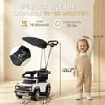 thumbnail image 5 of Ford Bronco 3 in 1 Push Car with Canopy for Toddlers 1–3, Ride On Push Car Toy with Adjustable Parent Steering Handle, Removable Guardrail & Footrest, Music, Horn, Under Seat Storage, Silent Wheels, 5 of 10