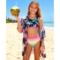 thumbnail image 2 of Aideaone Girls Bikini Swimsuits Set for Girls 3 Piece Skirt Bathing Suits Swim Dress Hawaiian Beach Swimwear with Kimono Cover Up, 2 of 7