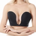thumbnail image 1 of Women Strapless Bra Gather Push Up Self Adhesive Invisible U Plunge, 1 of 3