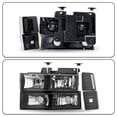 thumbnail image 3 of For 94-98 Chevy C10 C/K Tahoe Pickup Black Headlights Corner Lamps LH+RH w/Bulbs, 3 of 8