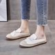 thumbnail image 1 of Nuevos mocasines de moda, zapatos de mujer, zapatillas de verano para mujer, zapatillas sexis de Color sólido con cubierta en los dedos de los pies, zapatillas de mujer con lazo de PU 2022 37 Gao Jinjia LED, 1 of 2