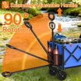thumbnail image 5 of Yacona 35" L Extra Long Wagons Carts Foldable, 180L Heavy Duty Collapsible Wagon with Wheels, 360Lbs Portable Utility Cart for Shopping, Grocery, Garden, Beach, Camping, Blue, 5 of 10