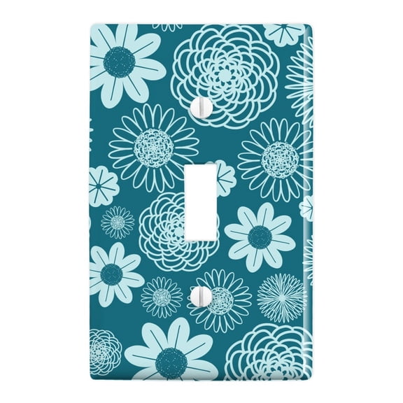 Geometric Flower Pattern Plastic Wall Decor Toggle Light Switch Plate Cover