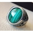 thumbnail image 4 of Malachite Mans Ring, Natural Green Malachite, Spiritual, Silver Jewelry, 925 Silver Ring, Birthday Gift, Heavy Mens Ring, Arabic Design, Ottoman Style Ring, Christmas, Turkey Mens Signet Ring, 4 of 6