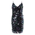 thumbnail image 2 of Gibobby Vestidos para Mujer Lentejuelas de colores Lentejuelas Sexy Tirantes Sin espalda Bolsa en V profunda Vestido de cadera Fiesta(Negro,G), 2 of 5