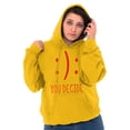 thumbnail image 4 of You Decide Happy Sad Emoticon Cute Hoodie Sweatshirt Women Men Brisco Brands 2X, 4 of 6