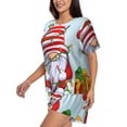 thumbnail image 2 of Kdxio Funny Christmas Gnome Print Pajamas Sets for Women Short-Sleeved Pjs with Lounge Shorts Two Piece Sleepwear S-4XL, 2 of 5