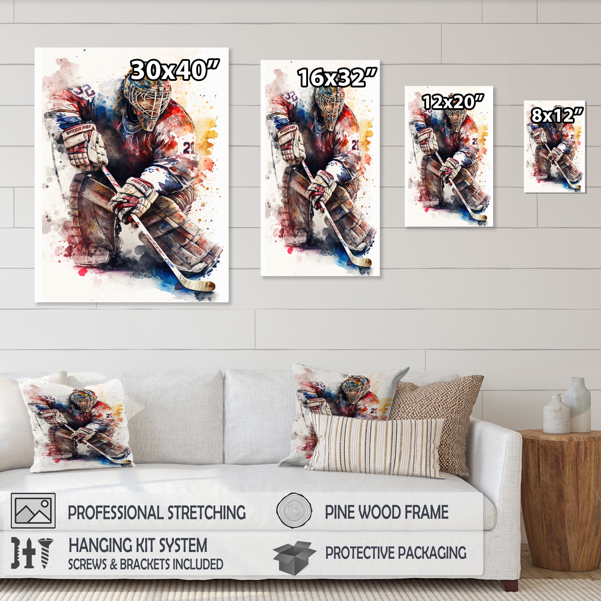 Designart Goal Tender During Game II Canvas Wall Art