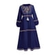 thumbnail image 3 of Vestido bohemio de manga larga para mujer Fernando de Lino y algodón azul, 3 of 8