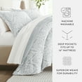 thumbnail image 5 of Noble Linens 7 Piece Bedding Bundle, Microfiber Patterned Comforter and Sheet Set, King, 5 of 7