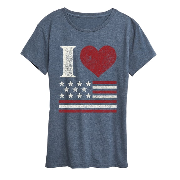 Instant Message - Heart Flag Short Sleeve Graphic T-Shirt