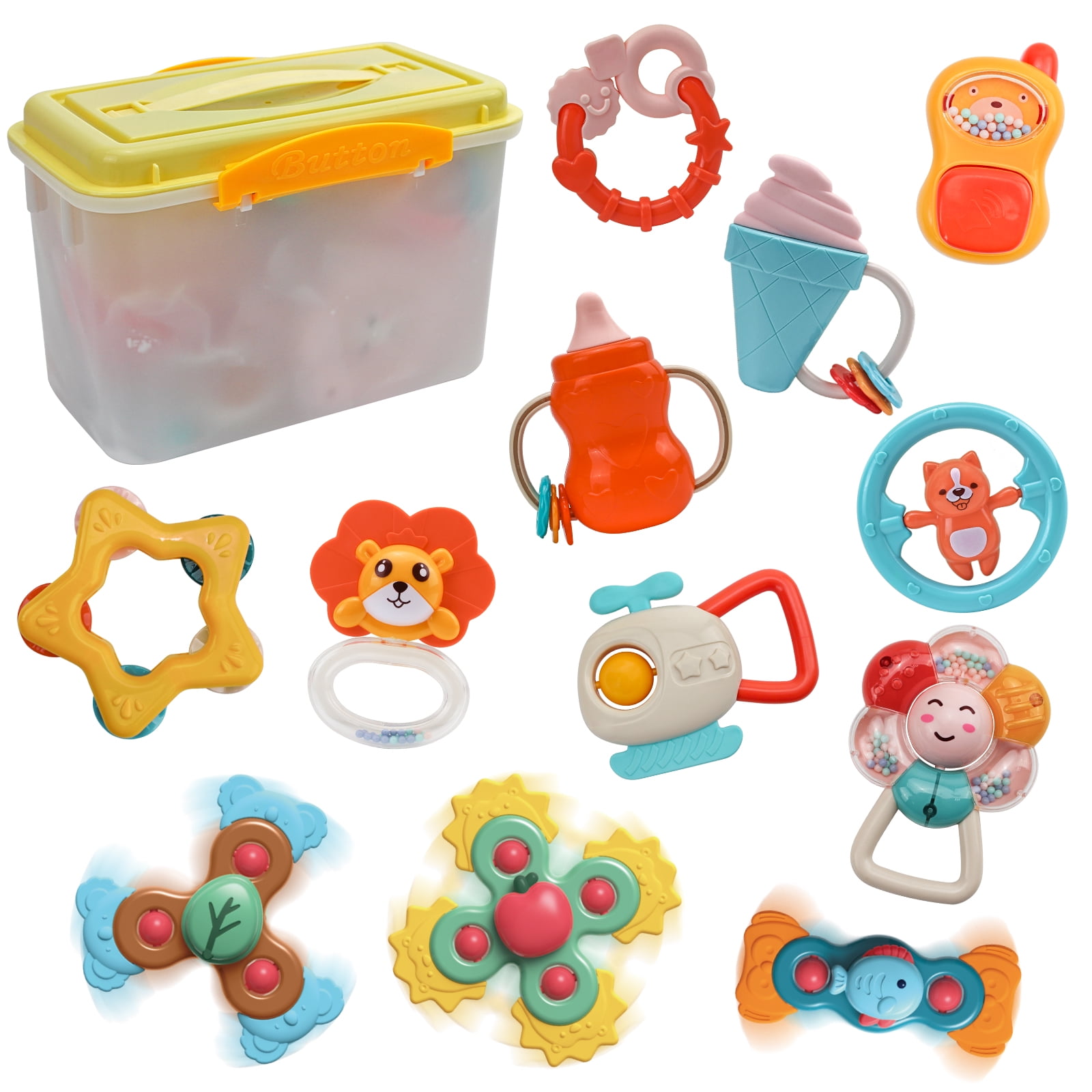 HANMUN Baby Rattles Sets Teether, Shaker, Grab and Spin Rattle, Musical